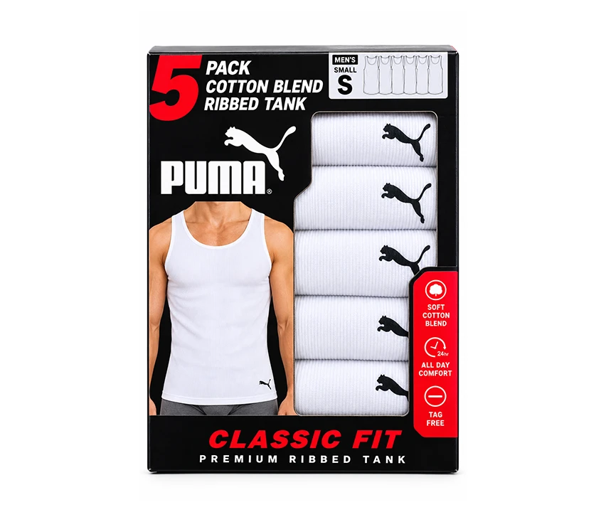 PACK 5 CAMISETAS BLANCAS ALGODÓN PUMA TALLA S's foto | Javi Sports Shop |  BizneCubano