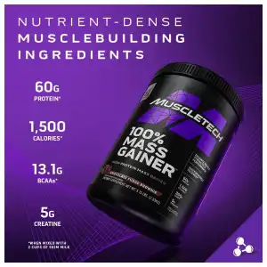 MASS GAINER 100% MUSCLETECH 5.15L miniatura 11